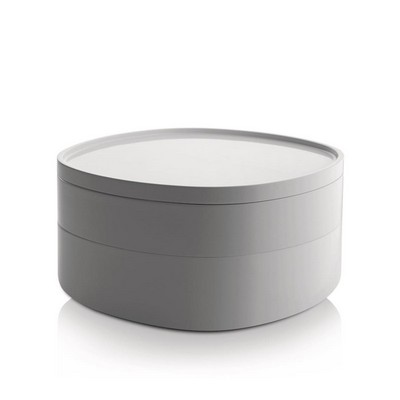 ALESSI Alessi-Birillo Bathroom container with compartments in PMMA, white With lid